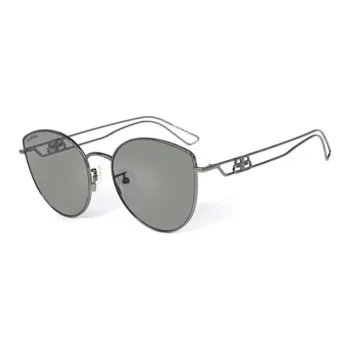 Balenciaga Metal Irregular Shape Sunglasses Women's Silver Gray