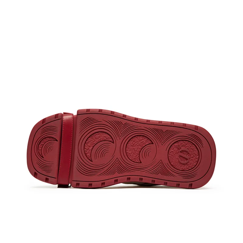 ABCICEY Slip Resistant Low Top Skateboard Shoes Unisex Red-4