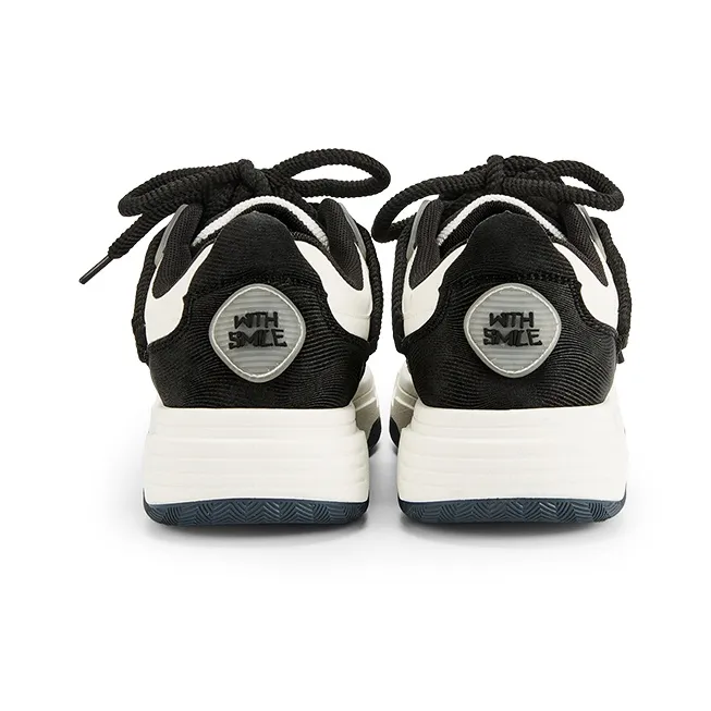 KARLIE KELLER Height Increasing Lightweight Breathable Water Resistant Low Top Skateboard Shoes Women's Black White-4