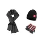 Dark Gray Scarf+Dark Gray Pink Glove+Hats & Caps