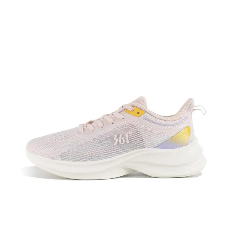 361° Cushioning Wear Resistant Low Top Running Shoes Women's Pink Yellow-0