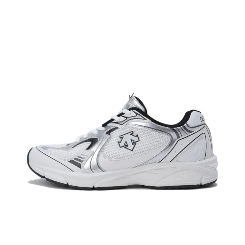 DESCENTE Running Shoes Unisex Low-Top Silver