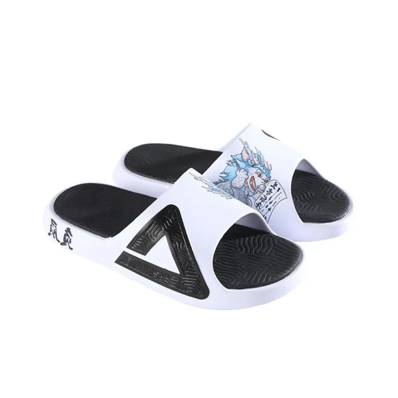 IDX x PEAK Tai Ji1.0 Quiet Slip Resistant Abrasion Resistant Slide Slippers Men's White Black-3