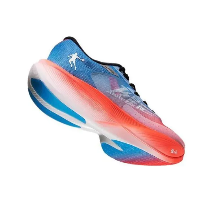 QIAODAN F\PB3.0 Cushioned Slip-Resistant Low-Top Running Shoes Men's Red Blue-2