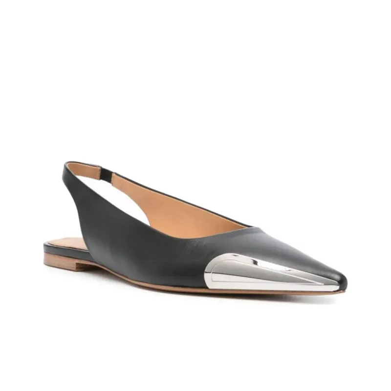 OFF WHITE Allenframe Pointed Toe Slingback Ballerina Shoes Women's-2