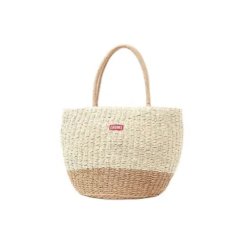 CHUMS Paper Basket Bag, Tote Bag, Shopping Bag, Handbag Unisex Ecru & Brown