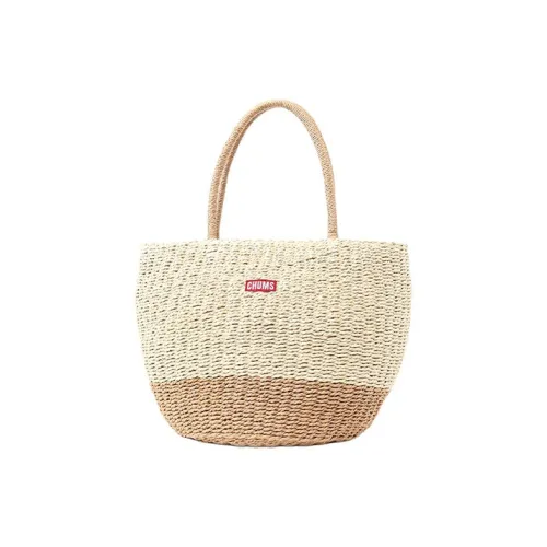 CHUMS Paper Basket Bag, Tote Bag, Shopping Bag, Handbag Unisex Ecru & Brown