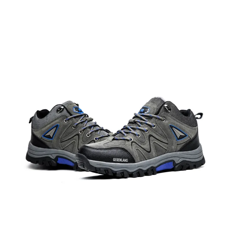 GESENLANG Slip Resistant Warm Low Top Outdoor Shoes Men's Gray-4