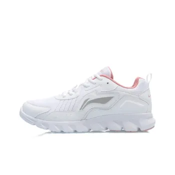 LiNing Shock Absorbers With Slip Resistant And Abrasion Resistant Properties Low Top Casual Running Shoes Women's White