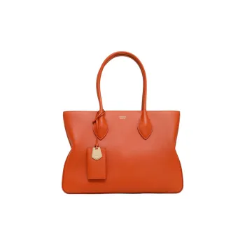 FERRAGAMO Calfskin Tote Bag Shopping Bag Large Size Women's Orange