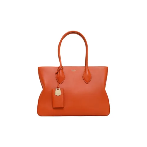 FERRAGAMO Calfskin Tote Bag Shopping Bag Large Size Women's Orange