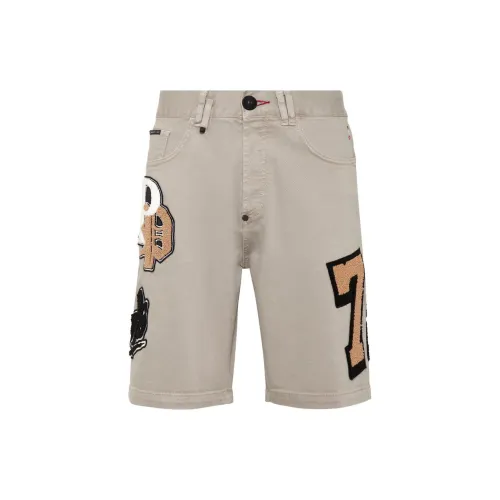 PHILIPP PLEIN Denim Shorts Men Brown