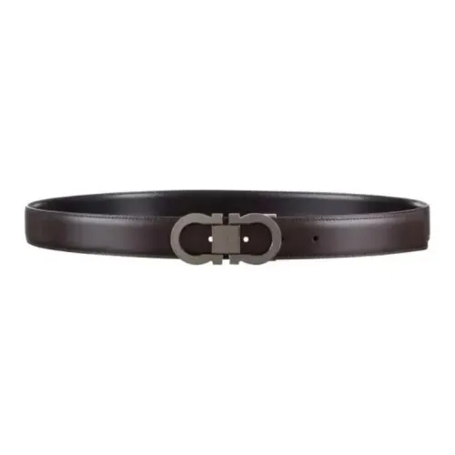 FERRAGAMO Leather Belts Men's Brown Width 3cm