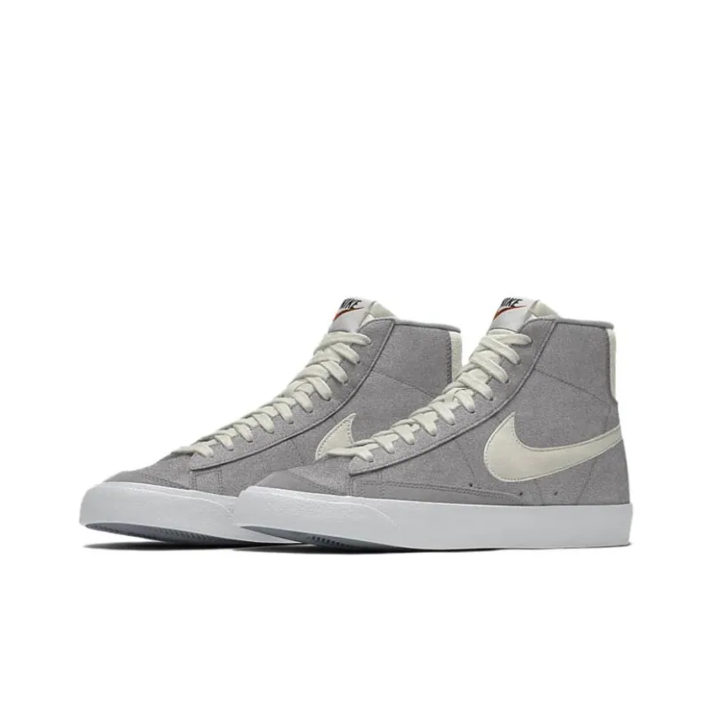Nike Blazer Anti-Slip Wear-Resistant High-Top Skateboard Shoes Women's Gray-2