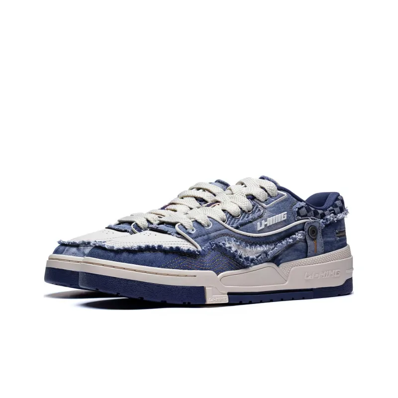 LiNing 001 BTC BTC PREMIUM Slip Resistant Low Top Skateboard Shoes Men's Navy-2