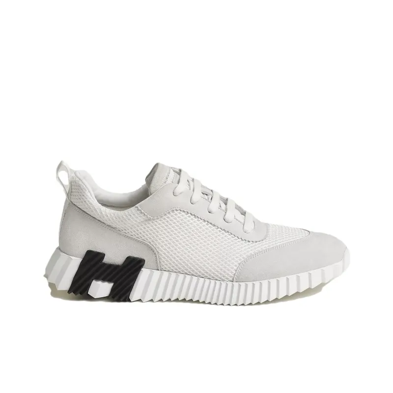 HERMES Bouncing Low Top Casual Shoes Men's White-1
