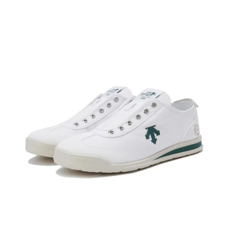 DESCENTE Crontempo Abrasion Resistant Breathable Low Top Casual Shoes Unisex White Green-1