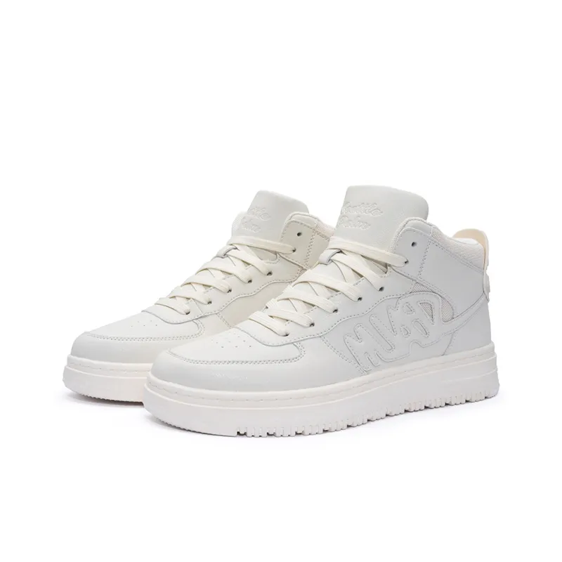 Seattle Palm Anti Slip Wear Resistant High Top Skateboard Shoes Men's White-2