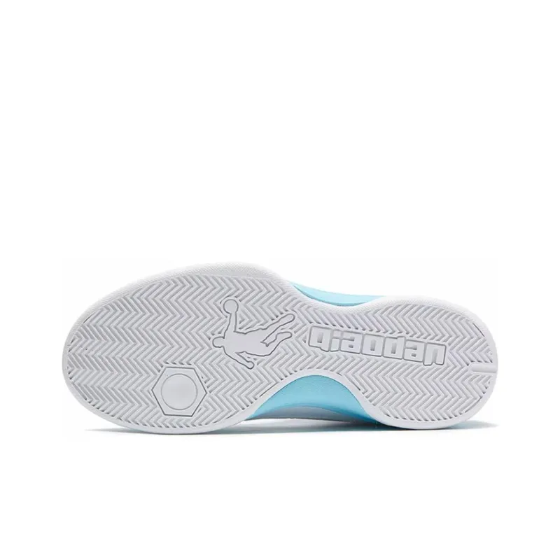 QIAODAN Cushioned Slip Resistant Coverage High Top Basketball Shoes Men's White Blue Yellow-5