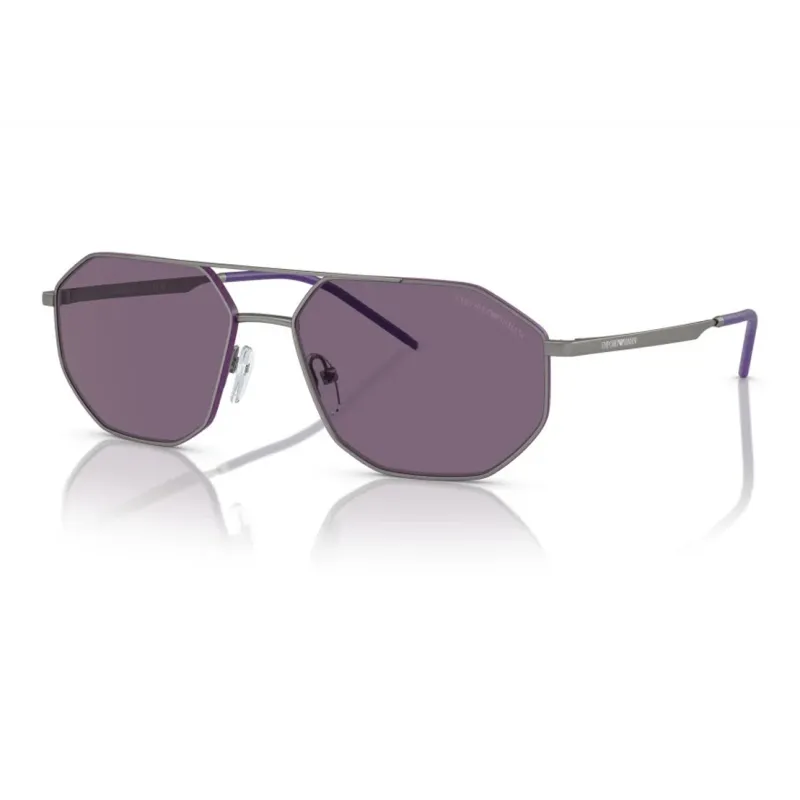 EMPORIO ARMANI Metal Aviator Sunglasses Men's Gray-0