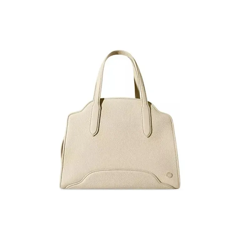 Loro Piana Sesia Leather Tote Bag Shopping Bag Shoulder Bag Crossbody Bag Handbag Medium Size Women's Beige-0