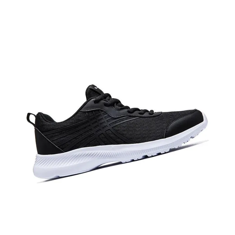 QIAODAN Shock Absorbers Slip Resistant, Abrasion Resistant, Breathable Low Top Running Shoes Men's Black Silver-1