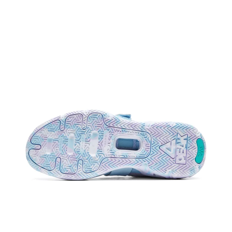 PEAK Rockman 1.0 V2 Sea Salt Ice Cream Color Scheme Cushioning Rebound Low Top Basketball Shoes Men's Fine Blue-5