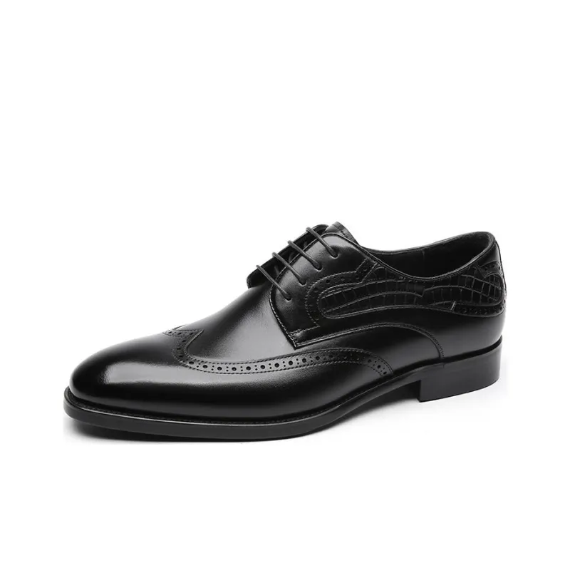 CROWN Dress Shoes Men Low Top Black/Brown-1
