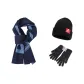 Blue Scarf+Black Glove+Hats & Caps