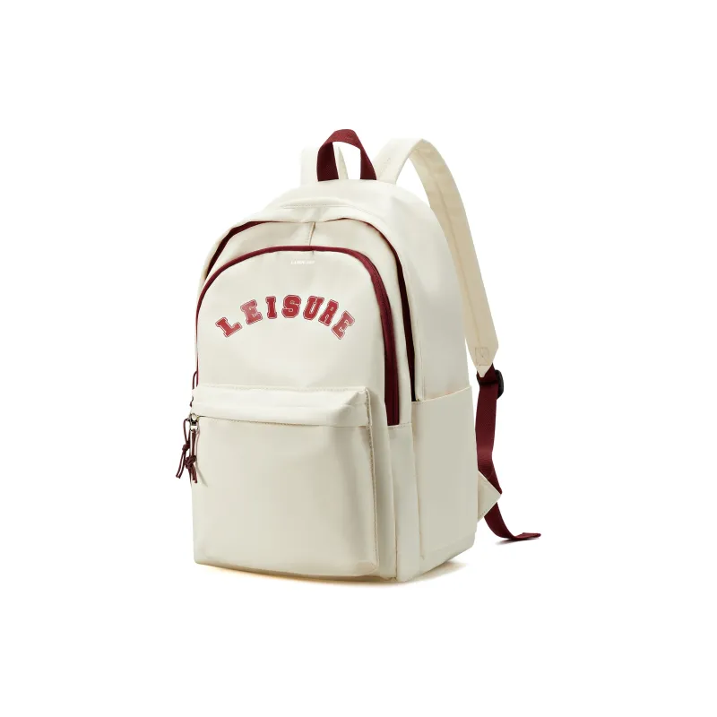 LANDCASE Fabric Laptop Backpack Unisex Burgundy/Black/Blue/Red White-2