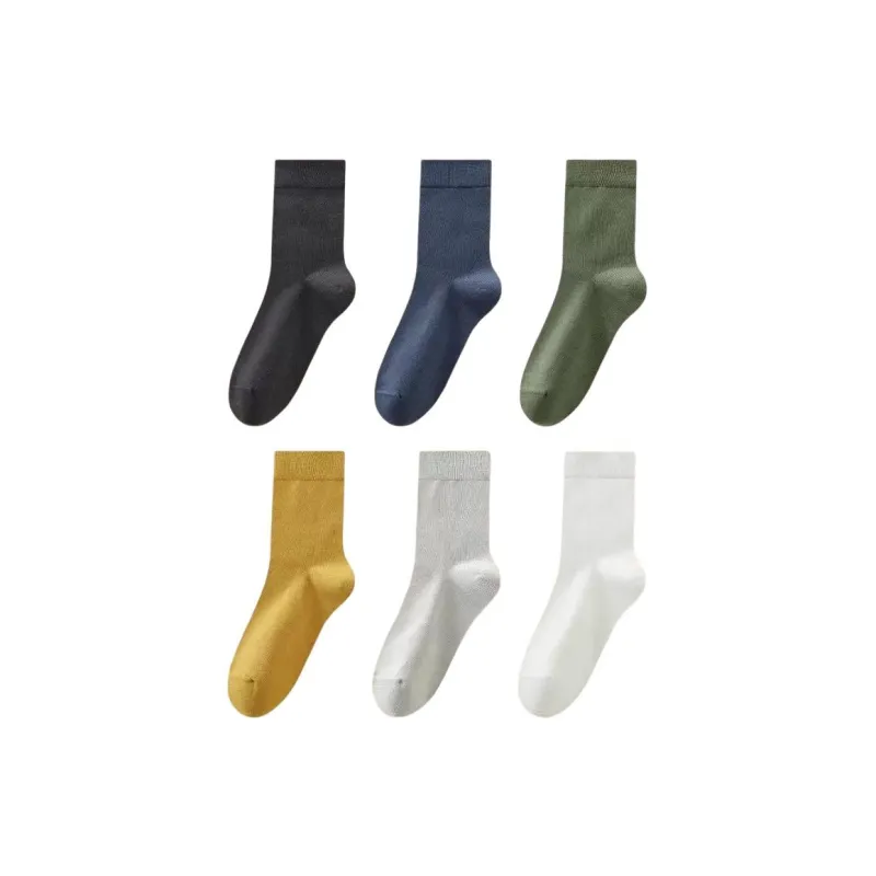 H-YXIANG FW23 Mid-Calf Socks Men's 6 Pack-7