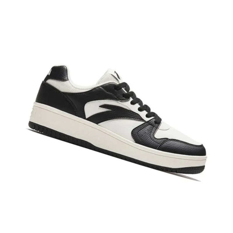 Anta Slip Resistant, Abrasion Resistant, Lightweight Low Top Skateboard Shoes Men's Black White-1