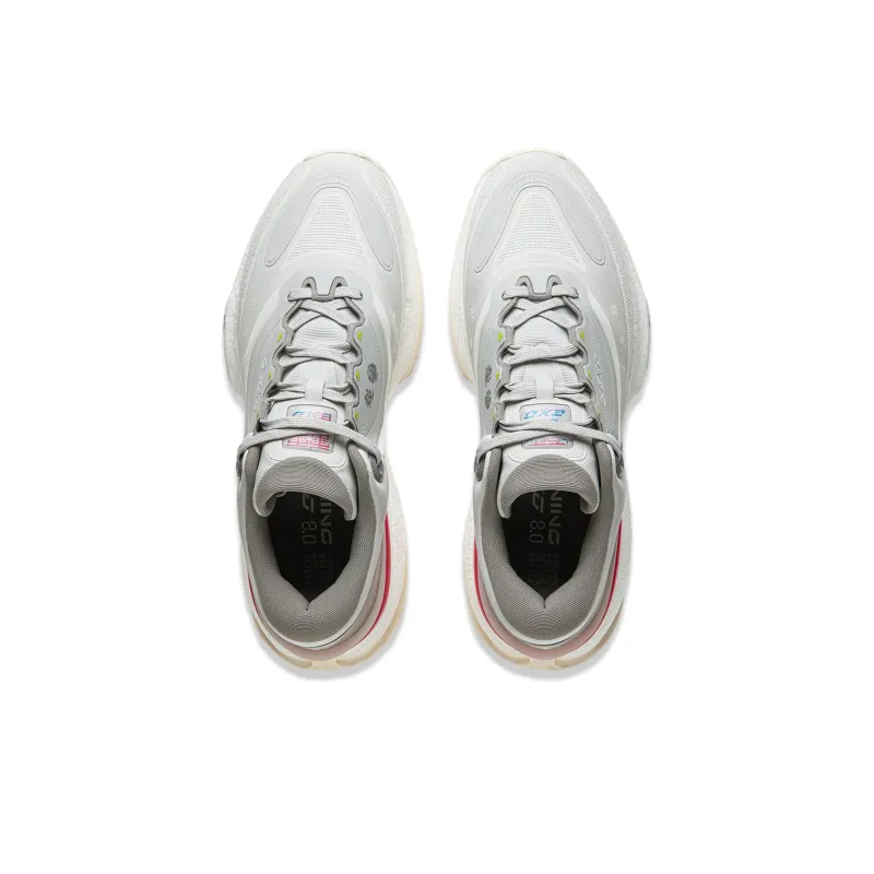 LiNing Exceed 8 Cushioning Anti Slip Wear Resistant Breathable Support Rebound Low Top Casual Shoes Men's Gray White-4