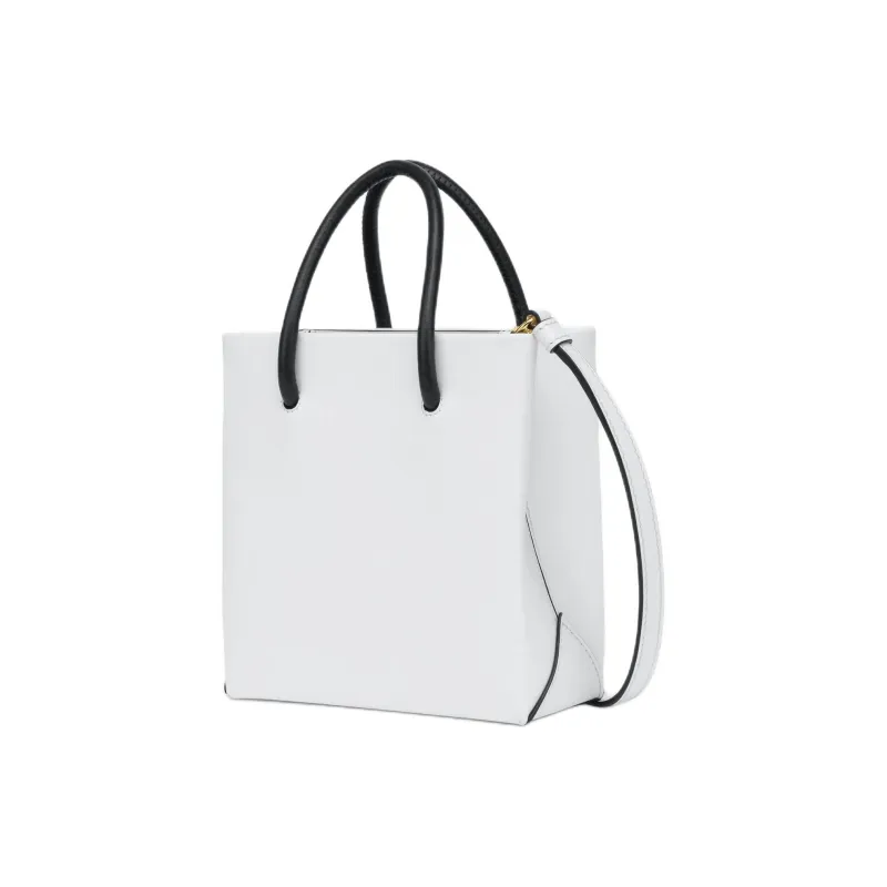 MOSCHINO Calfskin Tote Bag Shopping Bag Shoulder Bag Crossbody Bag Handbag Mini Women's White-1