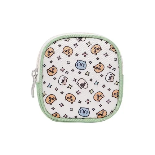 TUYU Slightly Bear Collaboration Polyamide Key Pouch Coin Purse Mini Women's Oatmeal Print Oats Spelled Honeydew Melon