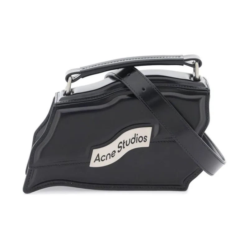 Acne Studios Cow Leather Crossbody Handbag, Shoulder Bag Mini Women's Black-0