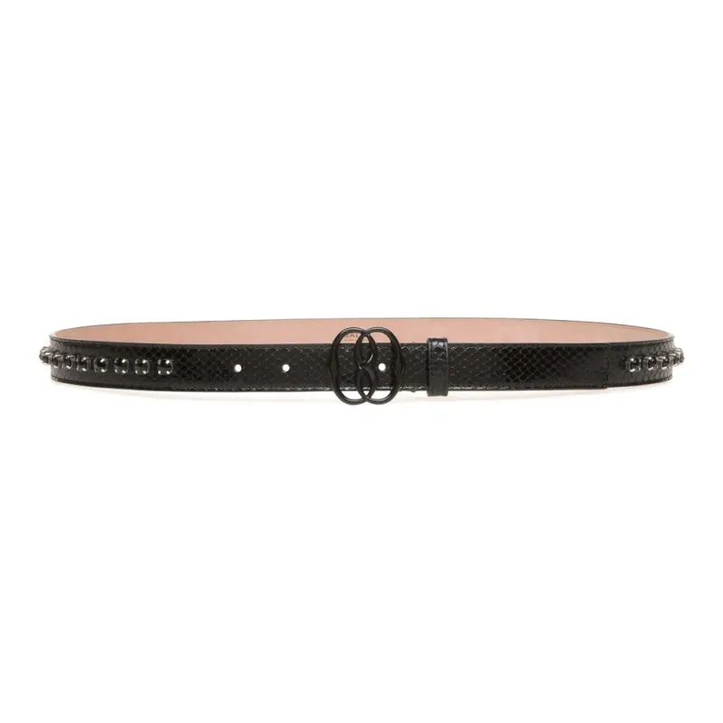 BALLY Emblem Snakeskin effect Leather Belt-0