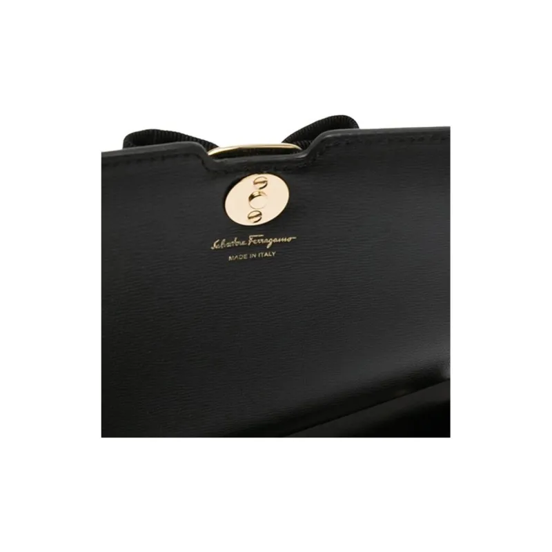 FERRAGAMO Cow Leather Shoulder Bag, Crossbody Bag Women's Black-5