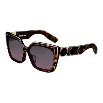 DIOR Irregular Shape Sunglasses Women's Tortoiseshell