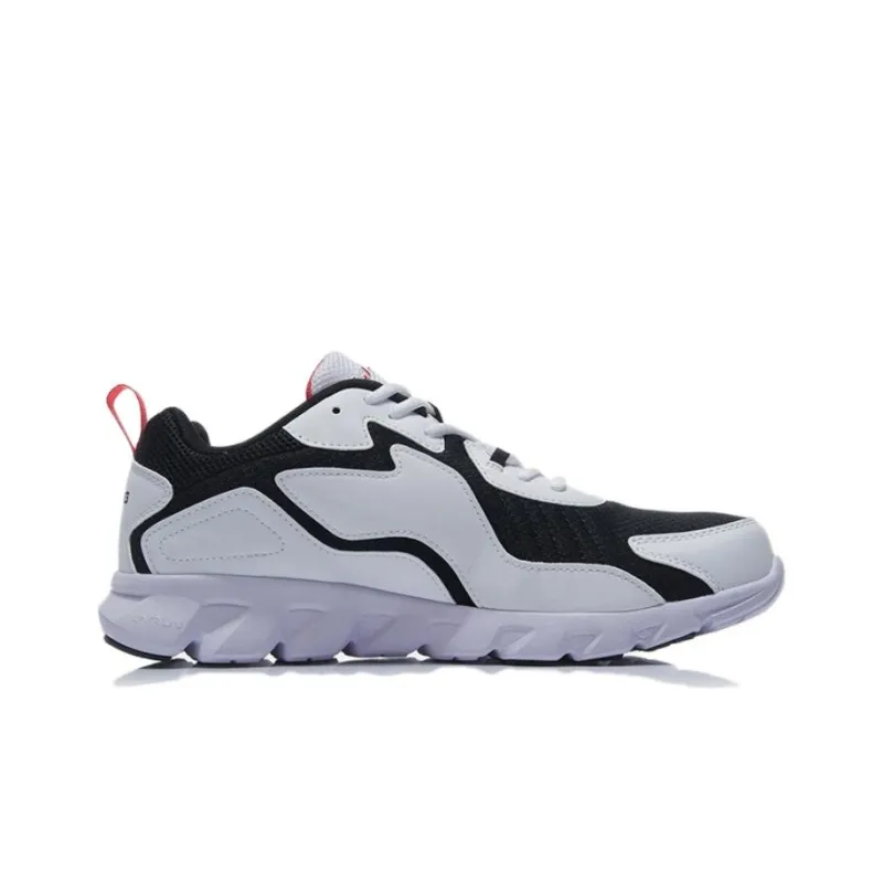 LiNing Slip Resistant Low Top Casual Running Shoes Men's White Black-1