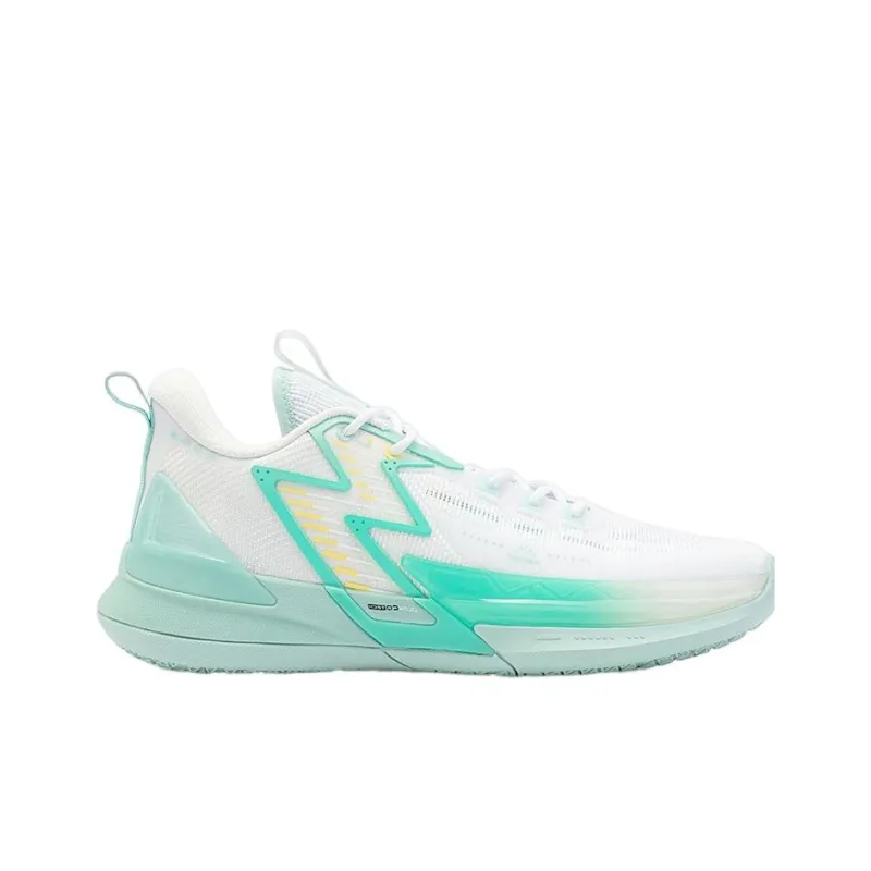 361° Big3 4.0 SWITCH Ice Cream Anti Slip Wear Resistant Low Top Performance Basketball Shoes Men's White Cyan-1