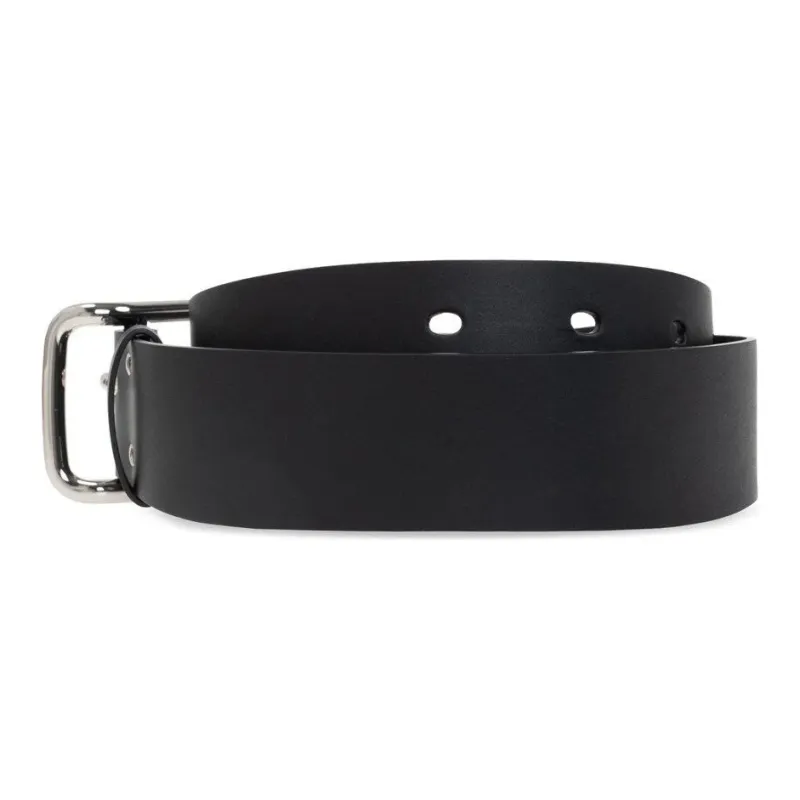 Chloe Ring Pin Buckle Leather Belts Women's Black Width 4.5cm-1