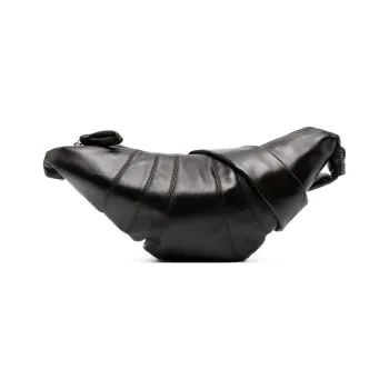 Lemaire Lambskin Goat Horn Puffy Crossbody Bags Medium Size Dark Chocolate