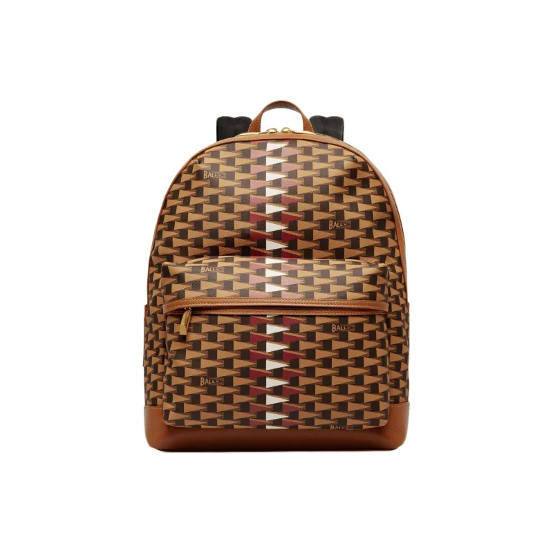 BALLY TPU Backpack Dual Strap Pack Men's Beige Brown-0