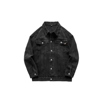 WOOD SOON Denim Jacket Unisex Washed Black