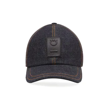 FERRAGAMO Cotton Baseball Caps Men's Blue