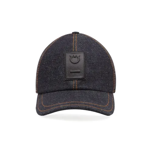 FERRAGAMO Cotton Baseball Caps Men's Blue