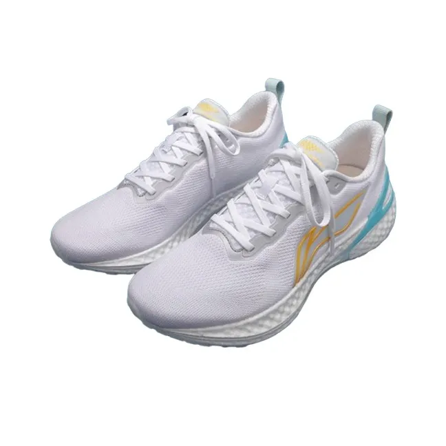LiNing YueYing Element Cushioning Wear Resistant Rebound Low Top Running Shoes Men's White Blue Yellow-2