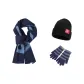 Blue Scarf+Navy Blue Glove+Hats & Caps