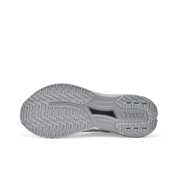 DO WIN Anti Slip And Wear Resistant Breathable Low Top Full Length Carbon Plate Running Shoes Unisex Gray White-3